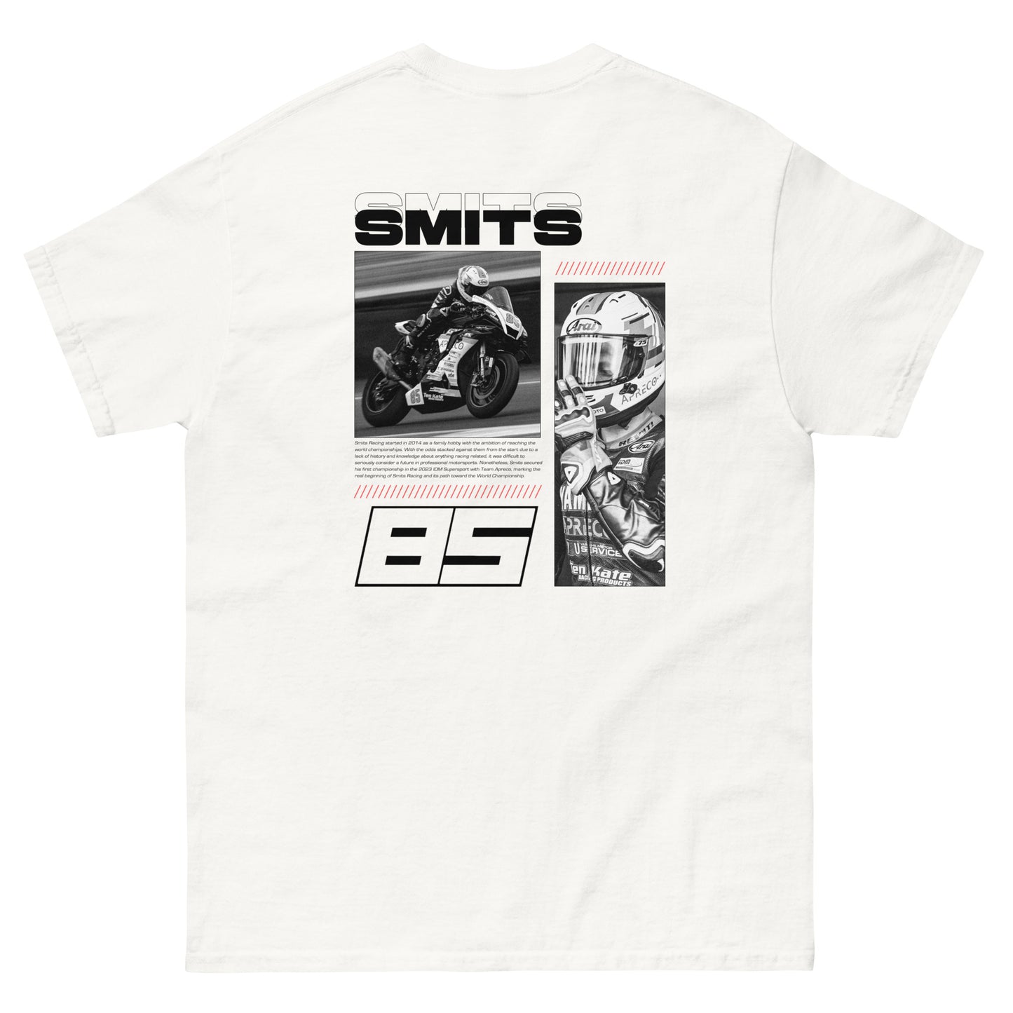 85MITS Special Edition T-Shirt in white, Twan Smits Racing limited drop