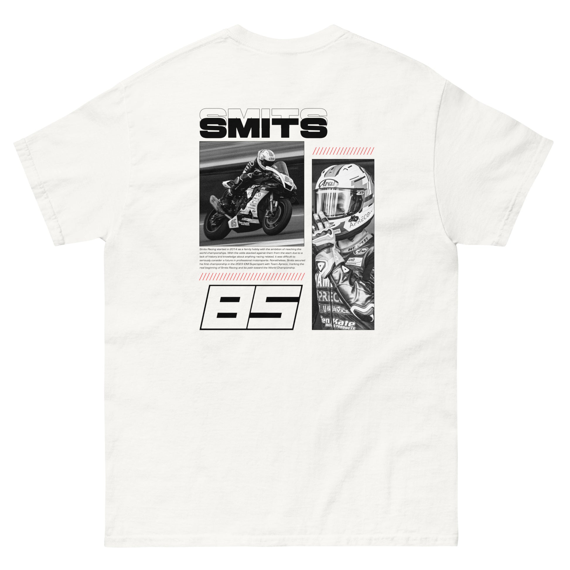 85MITS Special Edition T-Shirt in white, Twan Smits Racing limited drop