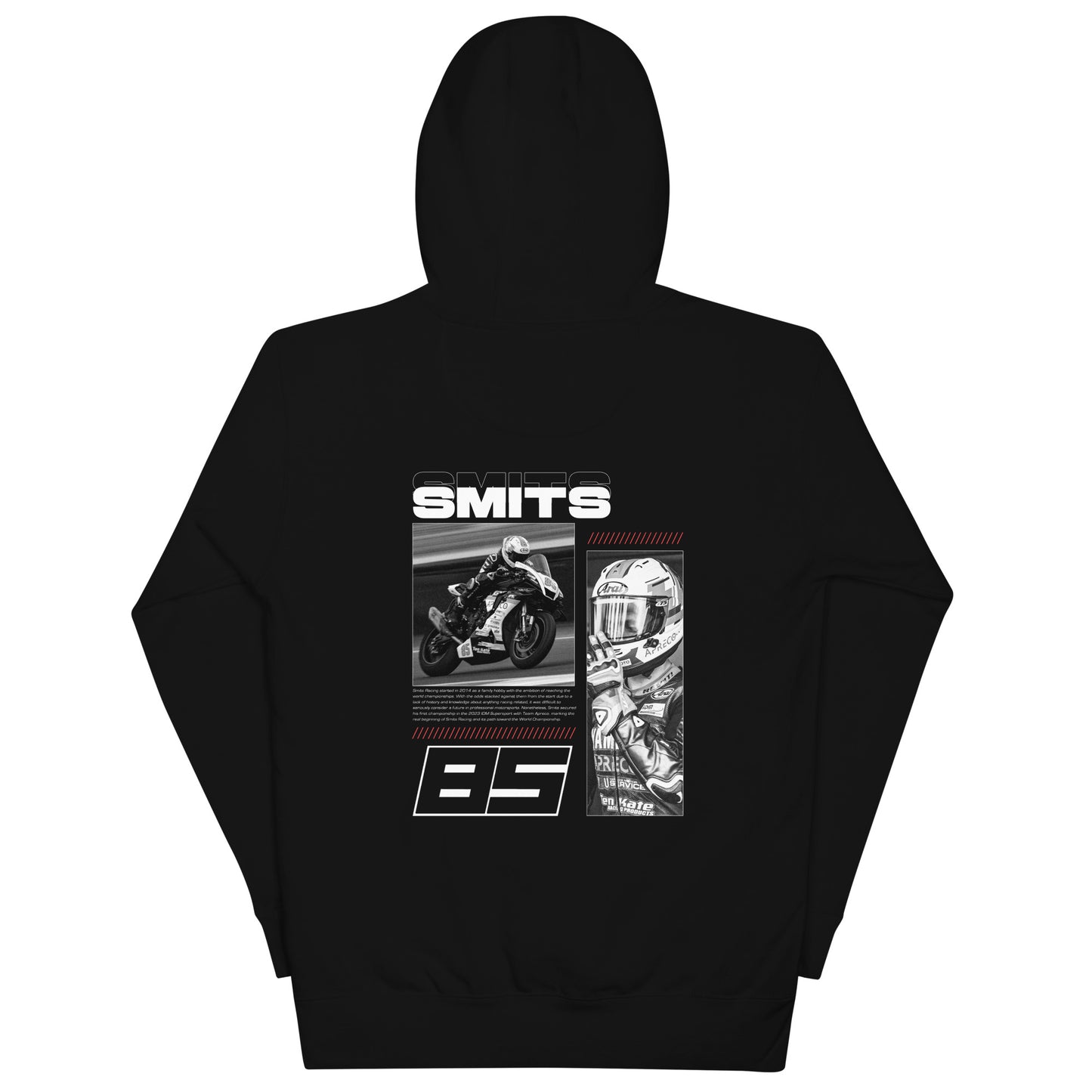 85MITS Special Edition Hoodie in black and grey, Twan Smits Racing limited drop